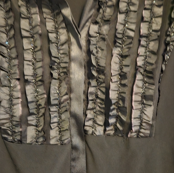 Frank Lyman vintage beauty frill neck button up shirt size 10 - Picture 3 of 8